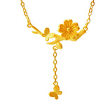 European Fine Woman Girl Butterfly Pendant Necklace