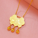European Girl Party Wedding Gift Long Life Lock 24KT Necklace