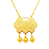 European Girl Party Wedding Gift Long Life Lock 24KT Necklace