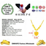 European Fine Hot Woman Hollow Heart 24KT Pendant Necklace
