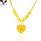 European Fine Hot Woman Hollow Heart 24KT Pendant Necklace