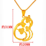 Vintage Flower 24KT Pendant Charm Necklace