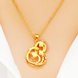 Vintage Flower 24KT Pendant Charm Necklace