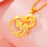 Vintage Flower 24KT Pendant Charm Necklace