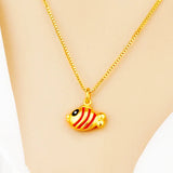 European Fine Hot Woman Goldfish Carp 24KT Pendant