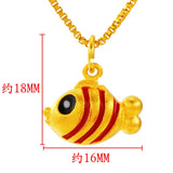 European Fine Hot Woman Goldfish Carp 24KT Pendant