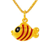 European Fine Hot Woman Goldfish Carp 24KT Pendant
