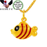 European Fine Hot Woman Goldfish Carp 24KT Pendant