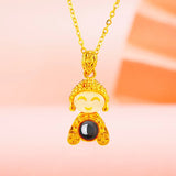 European Woman Party Birthday Wedding Gift 24KT Buddha Pendant Charm