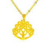 European Fine Woman Party Wedding Gift Fortune Tree 24KT Pendant Charm