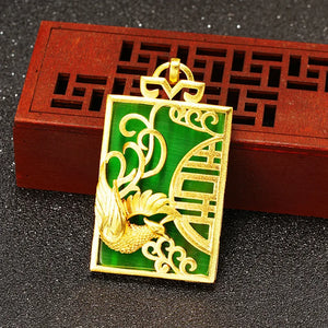 European Dragon Phoenix 24KT Pendant Charm