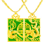 European Dragon Phoenix 24KT Pendant Charm