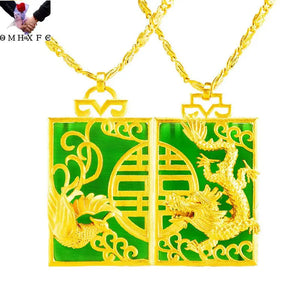 European Dragon Phoenix 24KT Pendant Charm