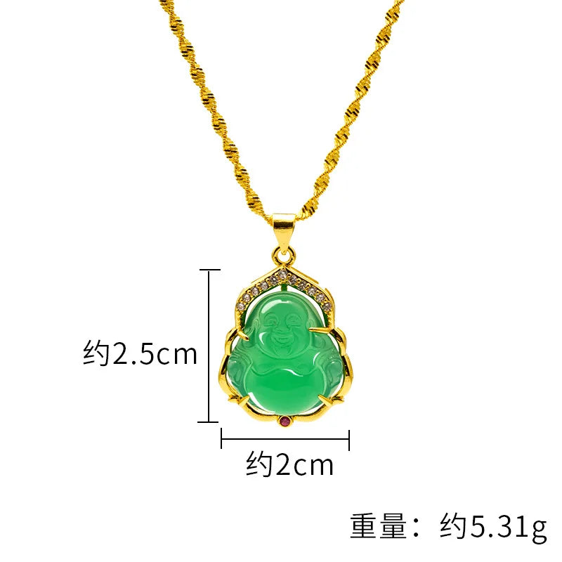 European Fine Woman Party Birthday Wedding Gift Buddha Zircon 24KT Pendant