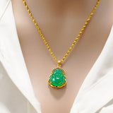 European Fine Woman Party Birthday Wedding Gift Buddha Zircon 24KT Pendant