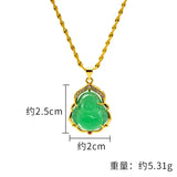 European Fine Woman Party Birthday Wedding Gift Buddha Zircon 24KT Pendant