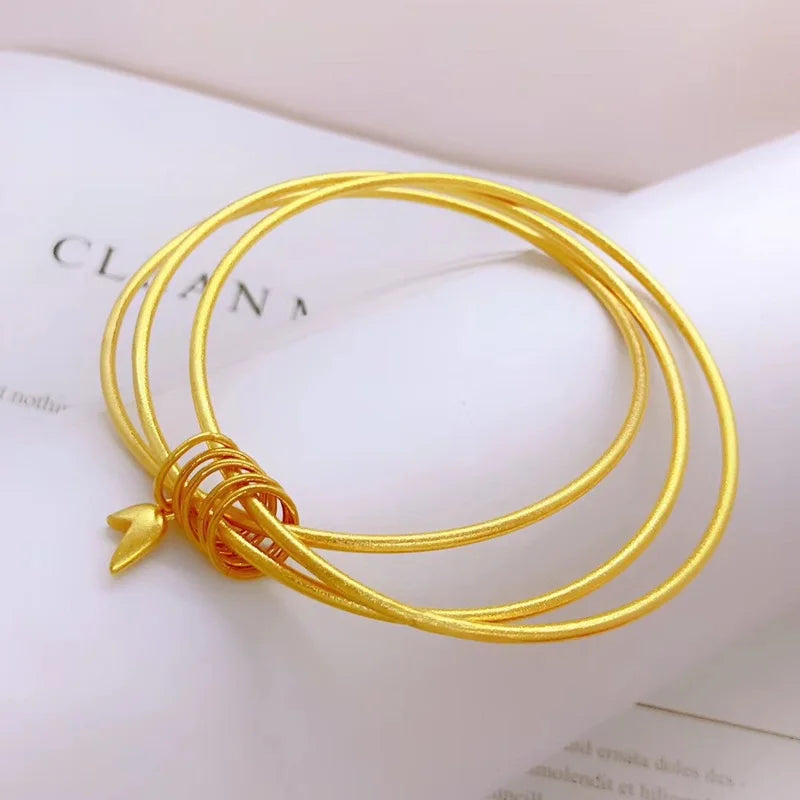 OMHXFC YM02 3-Layer Star Butterfly 24KT Bangle