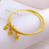 OMHXFC YM02 3-Layer Star Butterfly 24KT Bangle