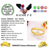 European Hot Fine Woman Girl Party Birthday Wedding Gift 24KT Bangle