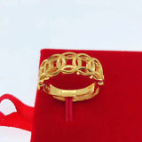 European Hot Woman Man Party Gift Coin Hollow Out 24KT Ring