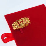 European Hot Woman Man Party Gift Coin Hollow Out 24KT Ring