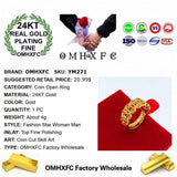 European Hot Woman Man Party Gift Coin Hollow Out 24KT Ring