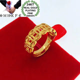 European Hot Woman Man Party Gift Coin Hollow Out 24KT Ring