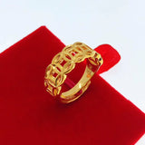 European Hot Woman Man Party Gift Coin Hollow Out 24KT Ring