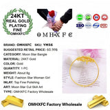 European Hot Fine Woman Girl Party Moon Star 24KT Bracelet Bangle