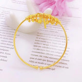 European Hot Fine Woman Girl Party Moon Star 24KT Bracelet Bangle