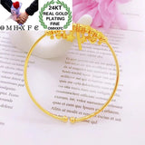European Hot Fine Woman Girl Party Moon Star 24KT Bracelet Bangle