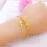 European Angel Heart Zircon Bracelet Bangle 24KT