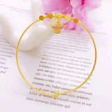 European Angel Heart Zircon Bracelet Bangle 24KT