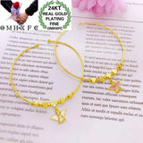 European Angel Heart Zircon Bracelet Bangle 24KT