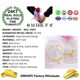 European Angel Heart Zircon Bracelet Bangle 24KT