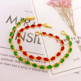 European Hot Fine Woman Girl Party Birthday 24KT Oval Geometric Jade Bracelet