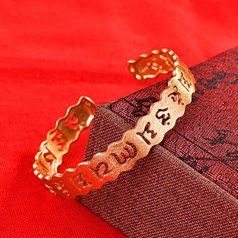 European Bride Party Wedding Hollow Out 24KT Bracelet Bangle