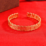 European Bride Party Wedding Hollow Out 24KT Bracelet Bangle