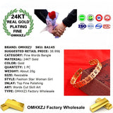 European Bride Party Wedding Hollow Out 24KT Bracelet Bangle