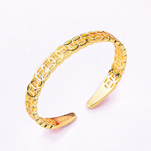 European Fine Woman Bride Party Birthday Wedding Coin 24KT Bracelet Bangle