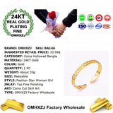 European Fine Woman Bride Party Birthday Wedding Coin 24KT Bracelet Bangle