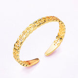 European Fine Woman Bride Party Birthday Wedding Coin 24KT Bracelet Bangle