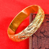 European Fine Dragon Phoenix 24KT Bracelet Bangle