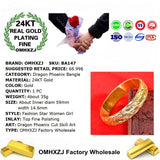 European Fine Dragon Phoenix 24KT Bracelet Bangle