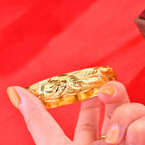 European Fine Dragon Phoenix 24KT Bracelet Bangle