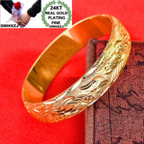 European Fine Dragon Phoenix 24KT Bracelet Bangle