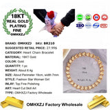 Heart Chain 18KT Bangle Bracelet European Fine Jewelry