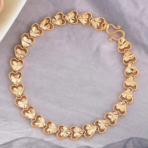 Heart Chain 18KT Bangle Bracelet European Fine Jewelry