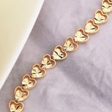 Heart Chain 18KT Bangle Bracelet European Fine Jewelry
