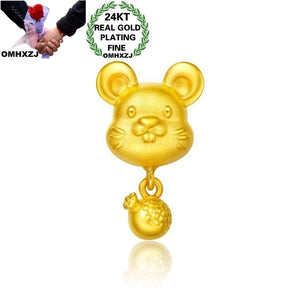 European Unisex Rat Bracelet DIY 24KT Pendant Charm